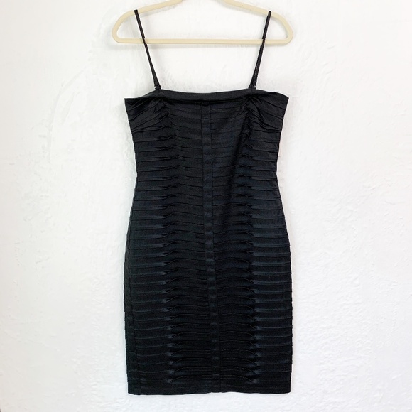 Calvin Klein Dresses & Skirts - Calvin Klein Satin Ribbon Pleated Spaghetti Strap Body Con Sheath Dress Sz 6